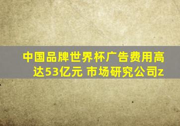 中国品牌世界杯广告费用高达53亿元 市场研究公司z